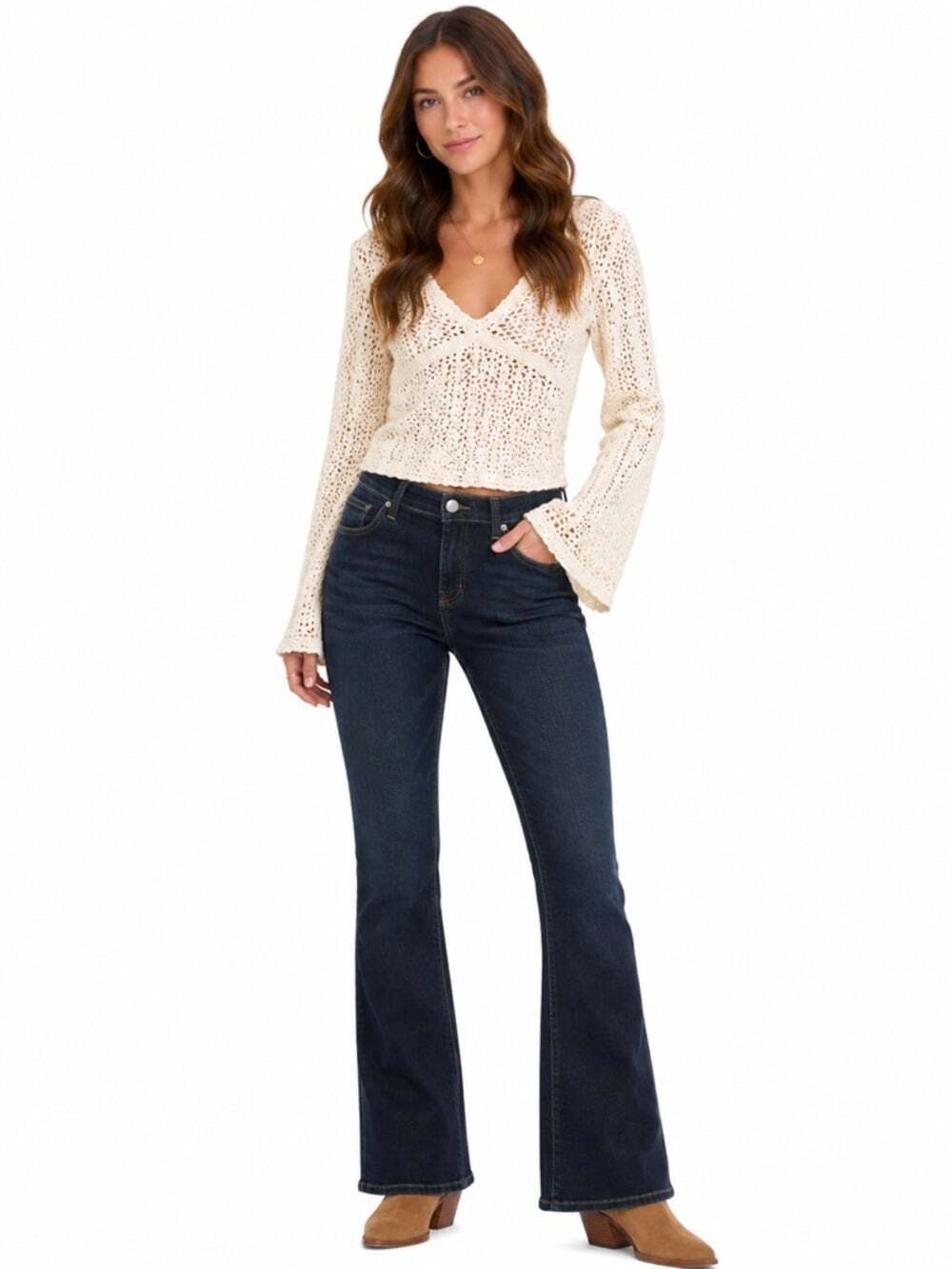 London Jeans women's Size 10 Dark Wash Med-Rise Bootcut Denim Jeans